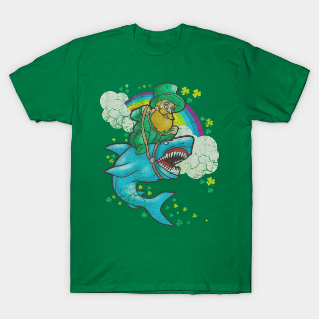Leprechaun Riding Shark